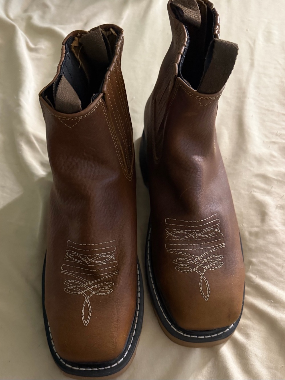 Men's Brown Western Chelsea Work Boots - Classic Slip-On Style
